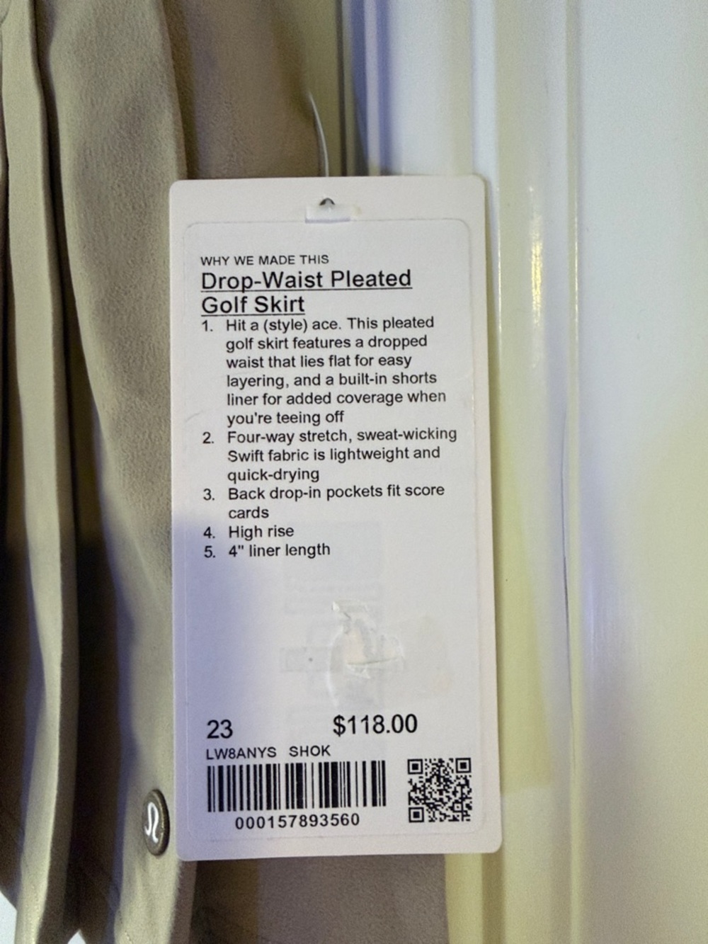 lululemon athletica Drop-Waist Pleated Golf Skirt in Khaki - Picture 2 of 7